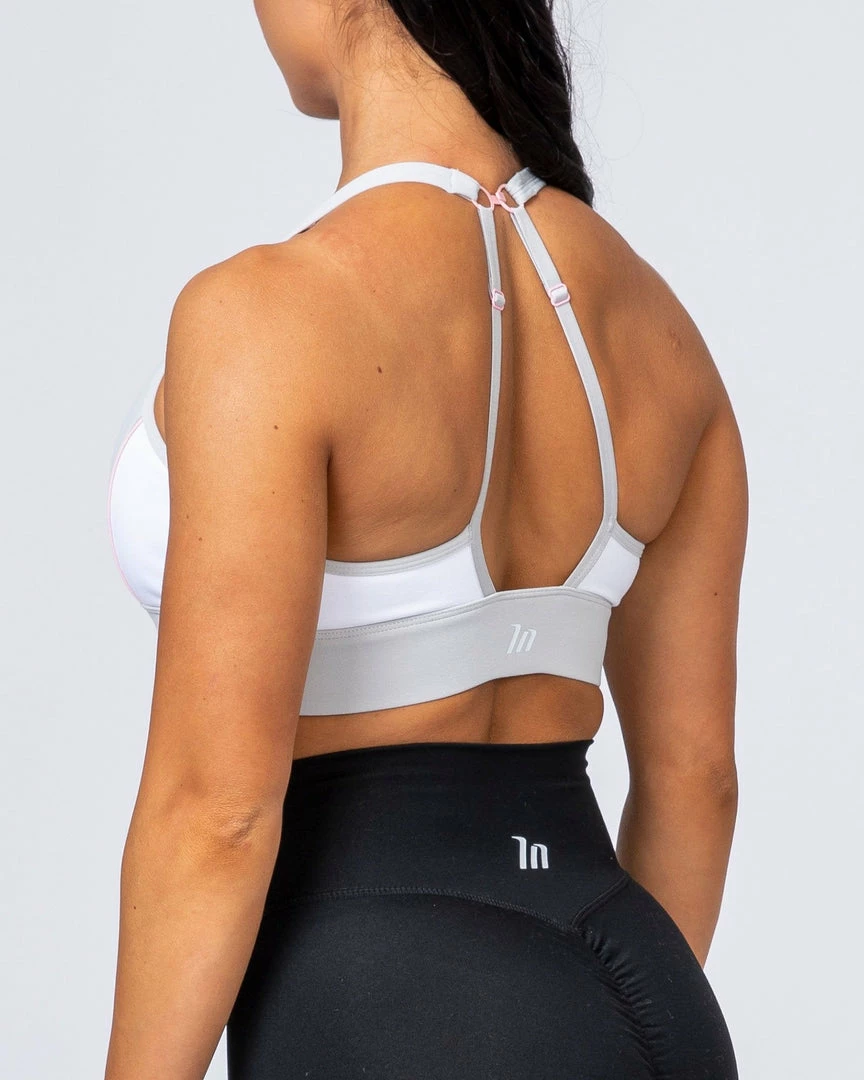 Muscle Nation Womens Locked & Loaded Bra - Grey/White 8 Muscle Nation Womens Locked & Loaded Bra - Grey/White