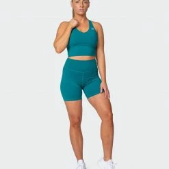 Muscle Nation Long Line Bra - Teal Featured 12 Muscle Nation Long Line Bra - Teal Featured