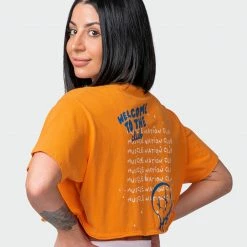 Muscle Nation Welcome To The Club MN Club Cropped Vintage Tee - Washed Fireball