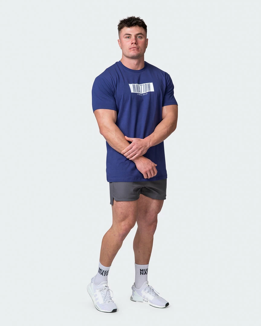 Muscle Nation Welcome To The Club Slash Tee - Dark Cobalt 9 Muscle Nation Welcome To The Club Slash Tee - Dark Cobalt