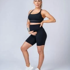 Muscle Nation 30% EOFY SALE Maternity Bike Shorts - Black