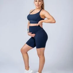 Muscle Nation 30% EOFY SALE Maternity Bike Shorts - Navy 11 Muscle Nation 30% EOFY SALE Maternity Bike Shorts - Navy