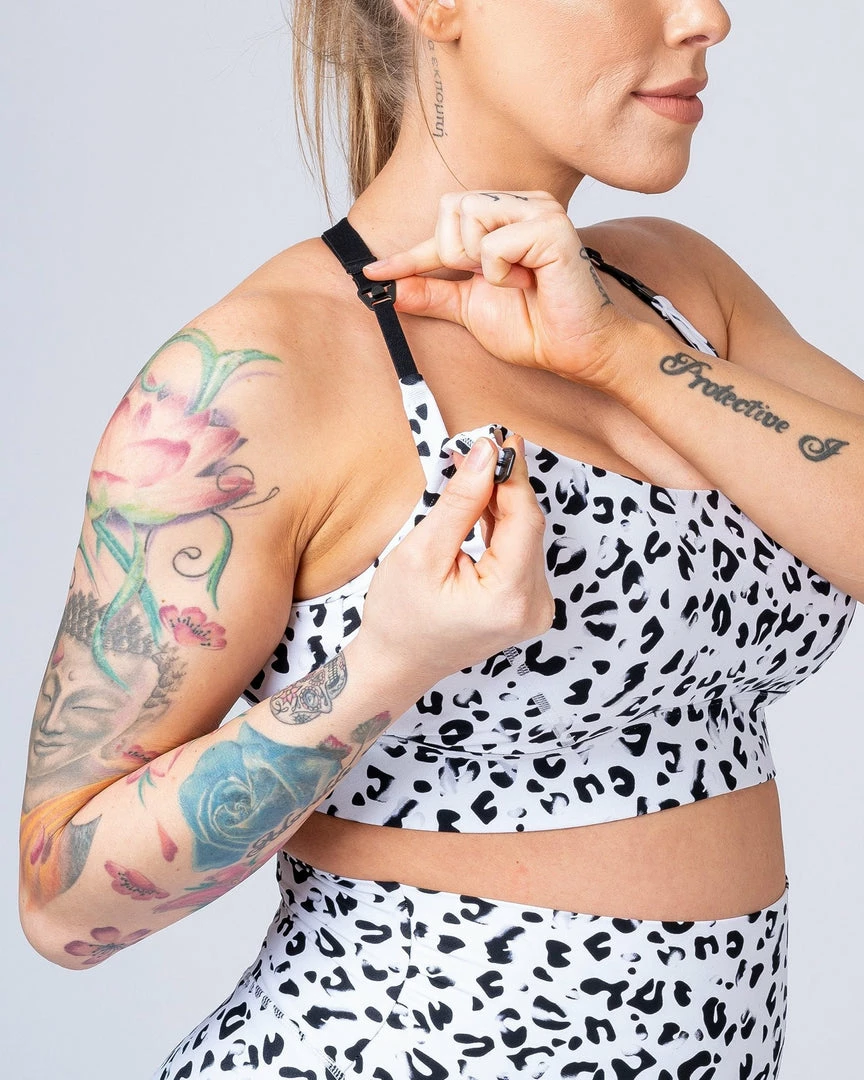 Muscle Nation 30% EOFY SALE Maternity Bra - Snow Leopard 4 Muscle Nation 30% EOFY SALE Maternity Bra - Snow Leopard