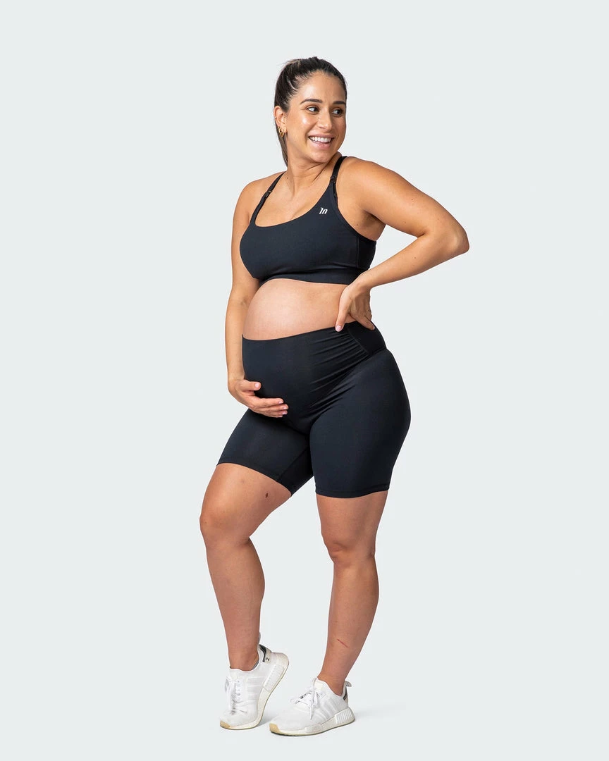 Muscle Nation Maternity Everyday Bike Short - Black 4 Muscle Nation Maternity Everyday Bike Short - Black