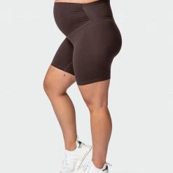 Muscle Nation Maternity Everyday Bike Short - Cocoa 30% EOFY SALE