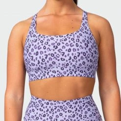 Muscle Nation Max Rep Bra - Purple Leopard