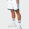 Muscle Nation Basketball 5" Shorts - White 30% EOFY SALE
