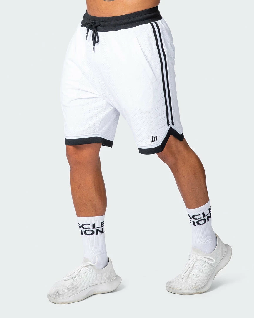 Muscle Nation 30% EOFY SALE Basketball 8" Shorts - White 5 Muscle Nation 30% EOFY SALE Basketball 8" Shorts - White
