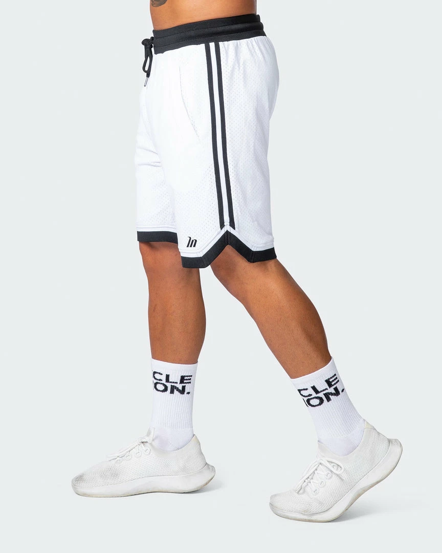 Muscle Nation 30% EOFY SALE Basketball 8" Shorts - White 6 Muscle Nation 30% EOFY SALE Basketball 8" Shorts - White