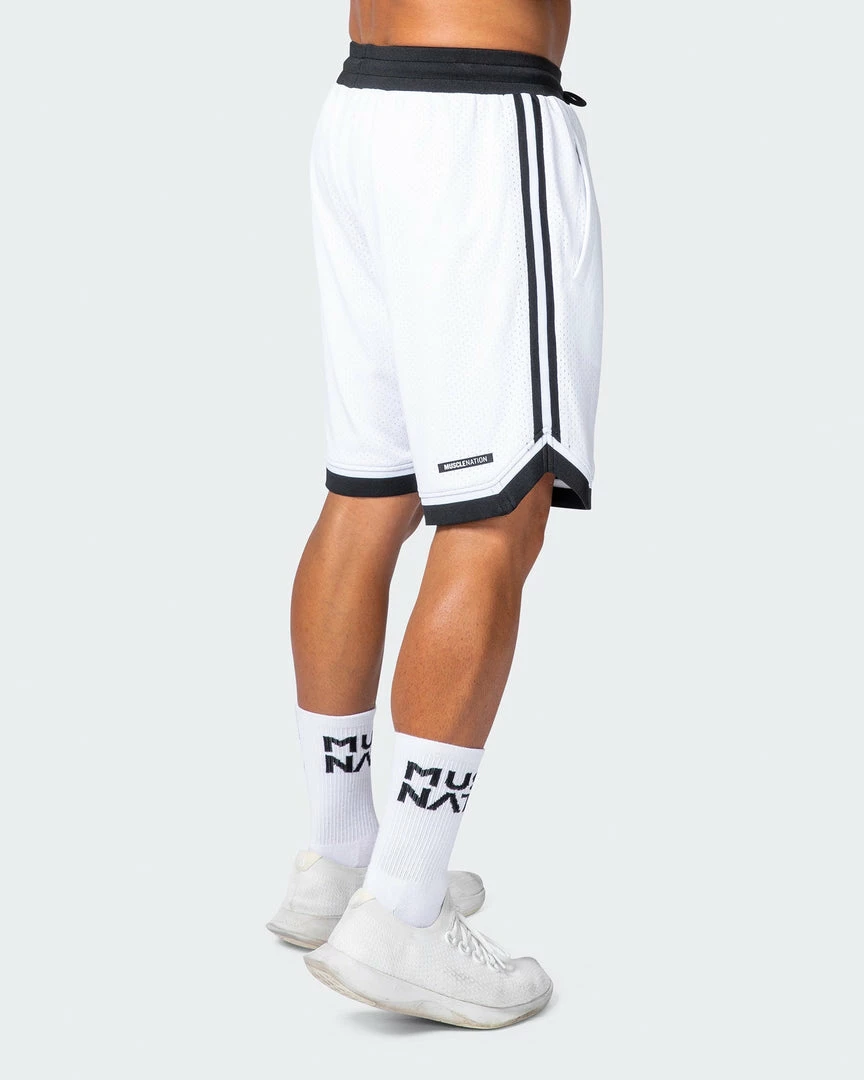 Muscle Nation 30% EOFY SALE Basketball 8" Shorts - White 10 Muscle Nation 30% EOFY SALE Basketball 8" Shorts - White