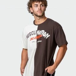 Muscle Nation Mens Athletica Oversized Tee - Cocoa / Dew