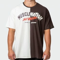 Muscle Nation Mens Athletica Oversized Tee - Cocoa / Dew