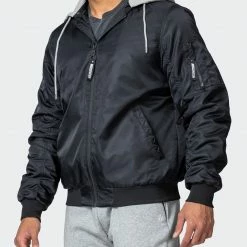 Muscle Nation Mens Bomber Jacket - Black Athletica