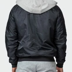 Muscle Nation Mens Bomber Jacket - Black Athletica