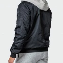 Muscle Nation Mens Bomber Jacket - Black Athletica