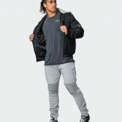 Muscle Nation Mens Bomber Jacket - Black Athletica