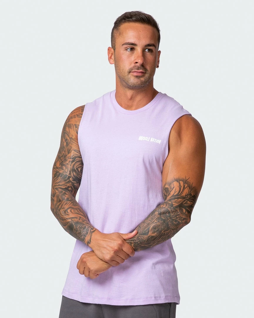 Muscle Nation Box Wave Tank - Royal Lavender Mens 3 Muscle Nation Box Wave Tank - Royal Lavender Mens
