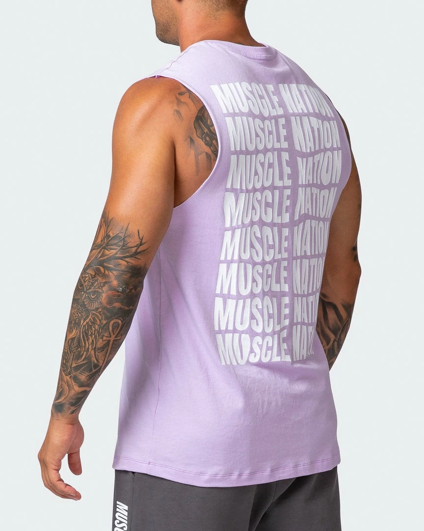 Muscle Nation Box Wave Tank - Royal Lavender Mens 7 Muscle Nation Box Wave Tank - Royal Lavender Mens