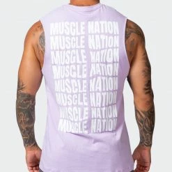 Muscle Nation Box Wave Tank - Royal Lavender Mens 15 Muscle Nation Box Wave Tank - Royal Lavender Mens