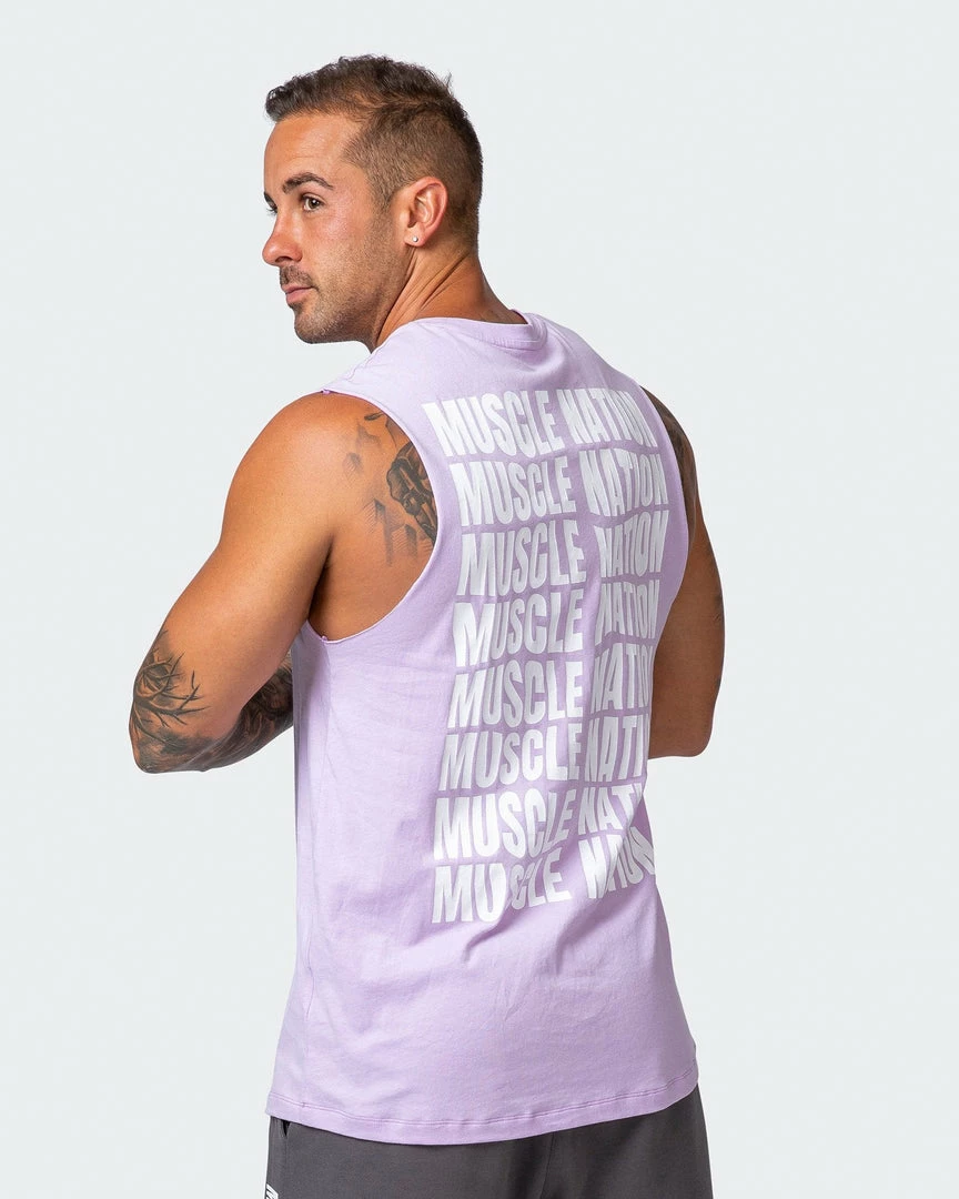 Muscle Nation Box Wave Tank - Royal Lavender Mens 9 Muscle Nation Box Wave Tank - Royal Lavender Mens