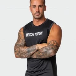 Muscle Nation Burly Training Tank - Black Mens