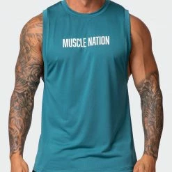 Muscle Nation Mens Burly Training Tank - Deep Teal