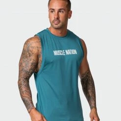 Muscle Nation Mens Burly Training Tank - Deep Teal