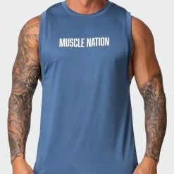 Muscle Nation Mens Burly Training Tank - Denim Blue 10 Muscle Nation Mens Burly Training Tank - Denim Blue