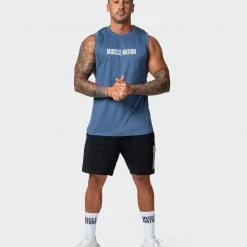 Muscle Nation Mens Burly Training Tank - Denim Blue 15 Muscle Nation Mens Burly Training Tank - Denim Blue