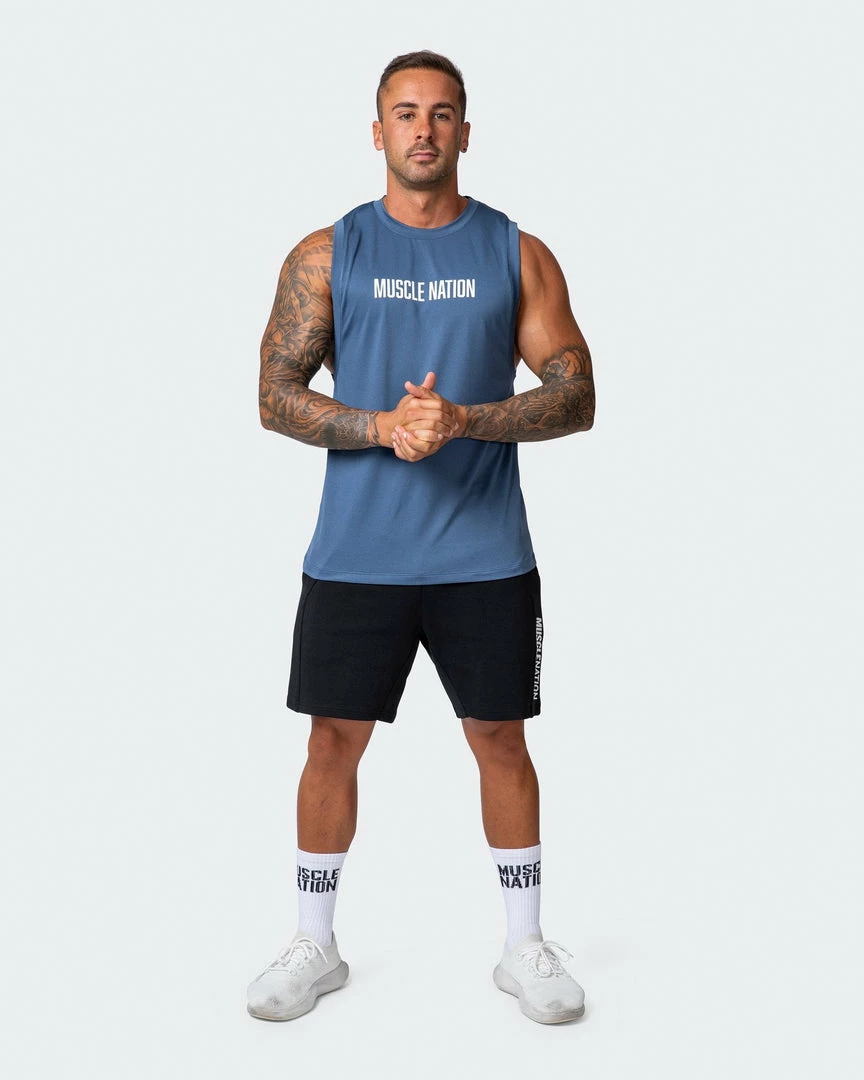 Muscle Nation Mens Burly Training Tank - Denim Blue 9 Muscle Nation Mens Burly Training Tank - Denim Blue