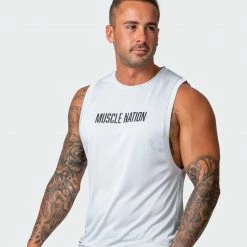 Muscle Nation Burly Training Tank - Light Grey Mens