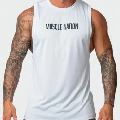 Muscle Nation Burly Training Tank - Light Grey Mens