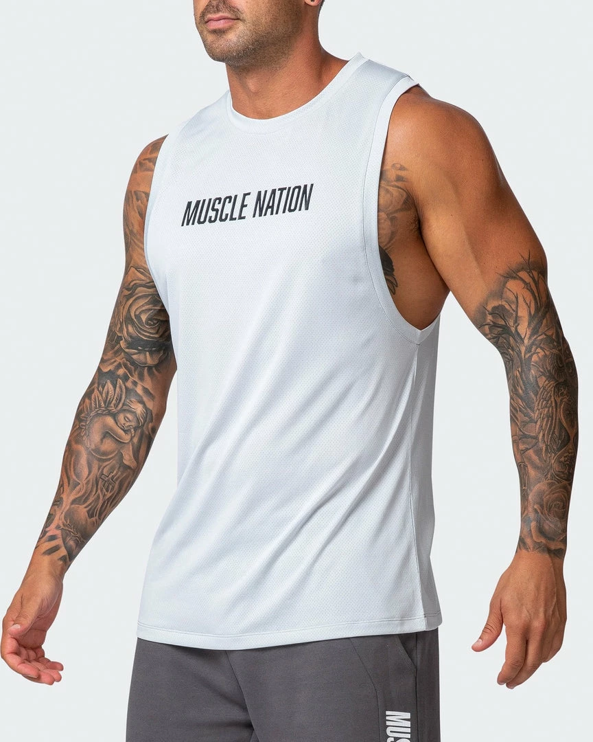 Muscle Nation Burly Training Tank - Light Grey Mens 5 Muscle Nation Burly Training Tank - Light Grey Mens