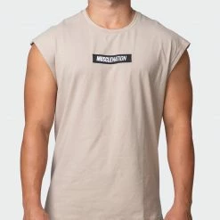 Muscle Nation Sleeveless Tee - Bone 30% EOFY SALE