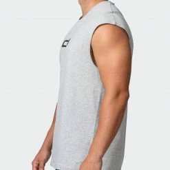 Muscle Nation 30% EOFY SALE Sleeveless Tee - Light Grey Marl