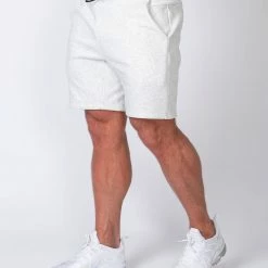 Muscle Nation Mens Casual Shorts - White Marl 10 Muscle Nation Mens Casual Shorts - White Marl
