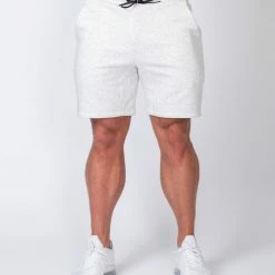 Muscle Nation Mens Casual Shorts - White Marl 11 Muscle Nation Mens Casual Shorts - White Marl