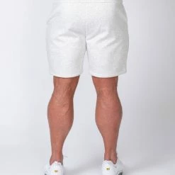 Muscle Nation Mens Casual Shorts - White Marl 12 Muscle Nation Mens Casual Shorts - White Marl