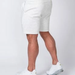 Muscle Nation Mens Casual Shorts - White Marl 13 Muscle Nation Mens Casual Shorts - White Marl