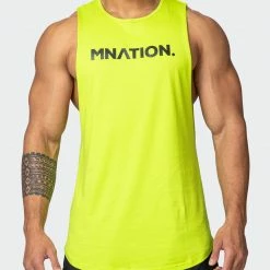 Muscle Nation Drop Arm Tank - Acid Lime Mens