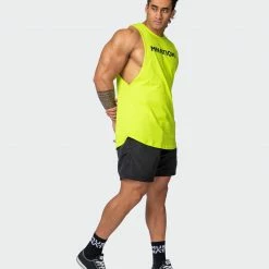 Muscle Nation Drop Arm Tank - Acid Lime Mens