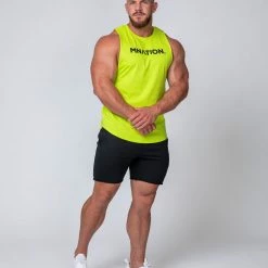 Muscle Nation Drop Arm Tank - Acid Lime Mens