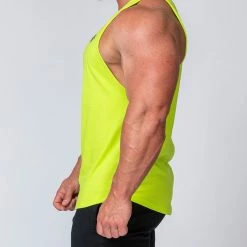 Muscle Nation Drop Arm Tank - Acid Lime Mens