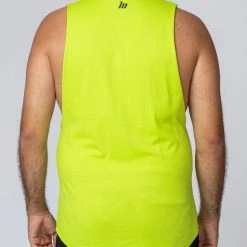 Muscle Nation Drop Arm Tank - Acid Lime Mens