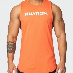 Muscle Nation Mens Drop Arm Tank - Hot Coral 12 Muscle Nation Mens Drop Arm Tank - Hot Coral