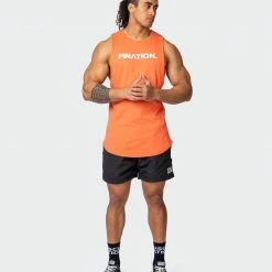 Muscle Nation Mens Drop Arm Tank - Hot Coral 13 Muscle Nation Mens Drop Arm Tank - Hot Coral