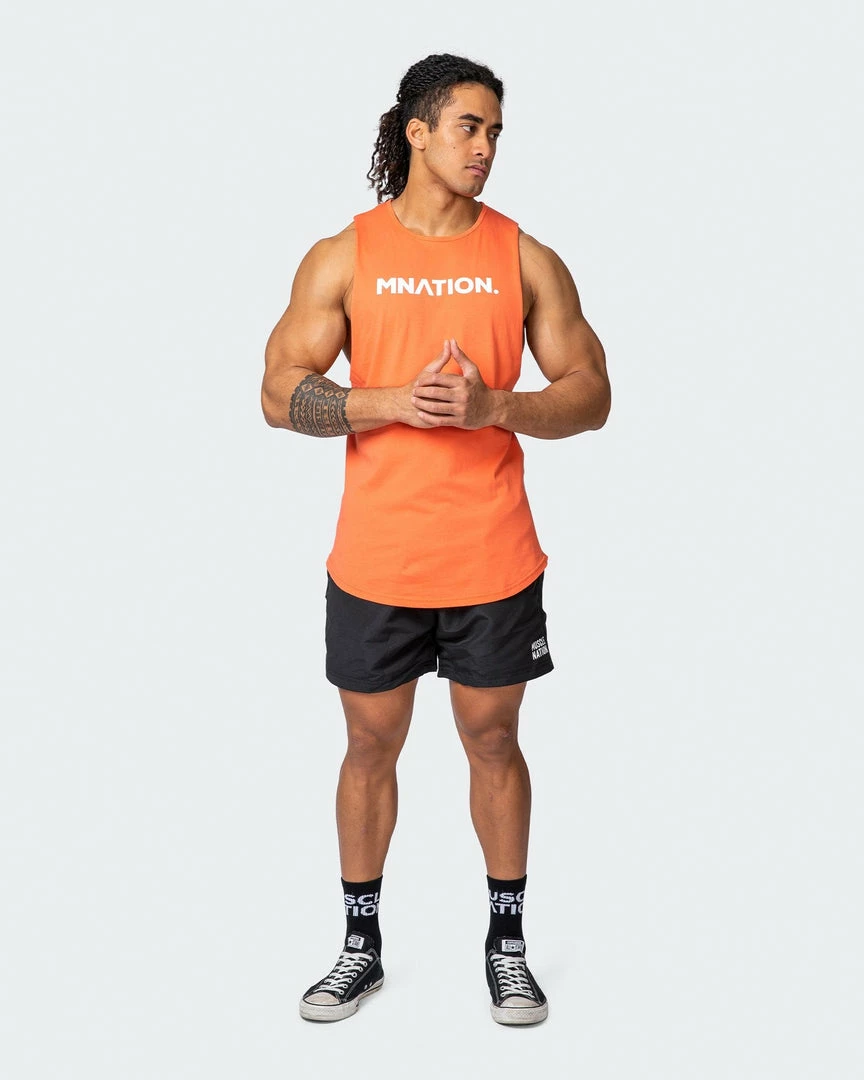 Muscle Nation Mens Drop Arm Tank - Hot Coral 6 Muscle Nation Mens Drop Arm Tank - Hot Coral