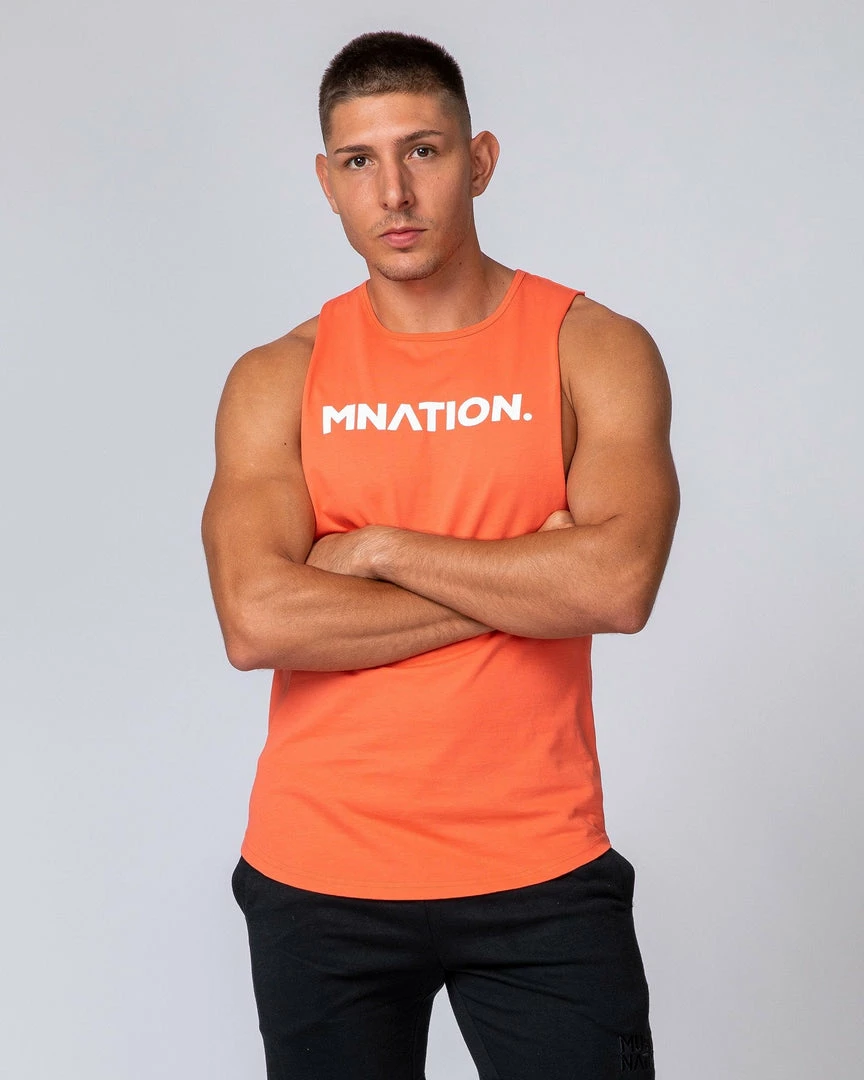 Muscle Nation Mens Drop Arm Tank - Hot Coral 7 Muscle Nation Mens Drop Arm Tank - Hot Coral