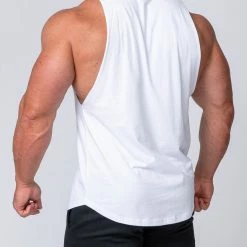 Muscle Nation Drop Arm Tank - White Mens 17 Muscle Nation Drop Arm Tank - White Mens