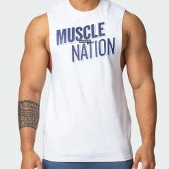 Muscle Nation Duo Branded Tank - White Marl